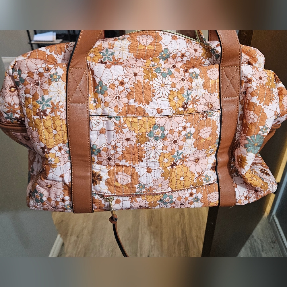 poppy and peonies duffle bag
